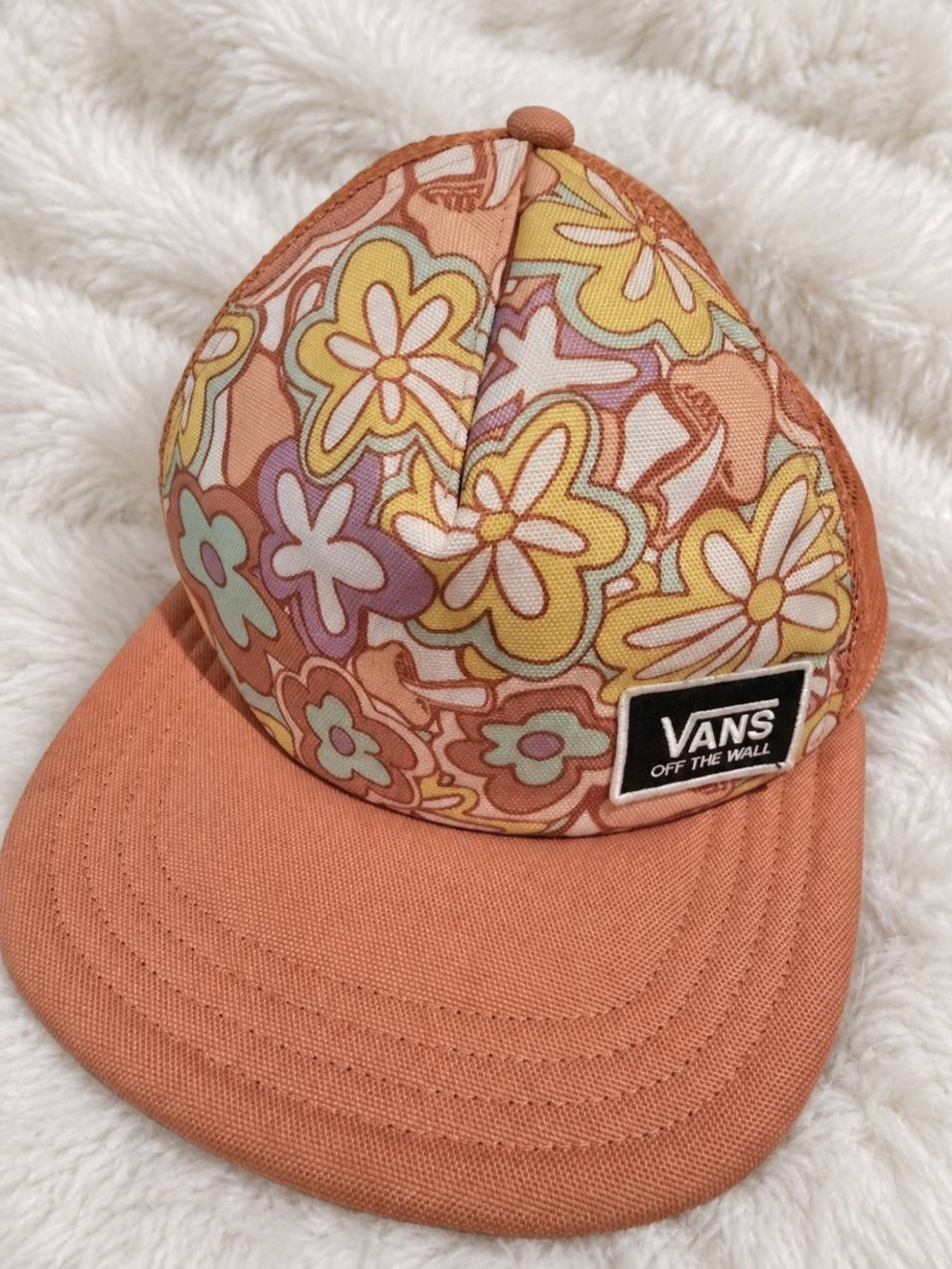 Vans Women's Floral Peach and Yellow Snapback Hat